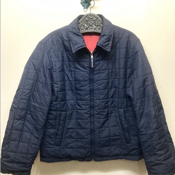 Tommy Hilfiger Men’s Reversible Windbreaker Light Puffer Coat Red Blue M - Picture 3 of 12